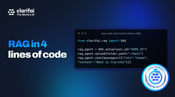 Build a Retrieval-Augmented Generation (RAG) system in 4 lines of code